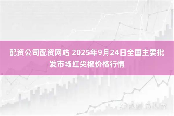 配资公司配资网站 2025年9月24日全国主要批发市场红尖椒价格行情